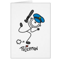 Stick Figure Police Officer Greeting Card