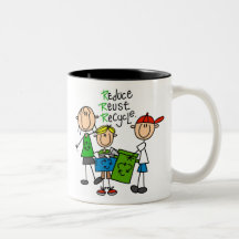 Stick Figure Reduce  Reuse Recycle T-shirts Mugs
