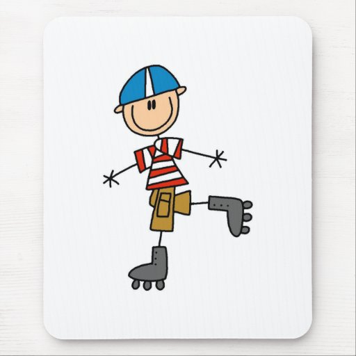 Stick Figure Roller Skating Mousepads