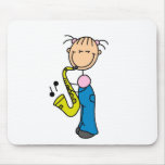 Stick Figure Saxophone Mousepad