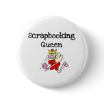 Stick Figure Scrapbook Queen Button