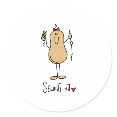 Stick Figure Sewing Nut Stickers by stickpeople