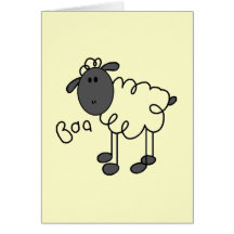Stick Figure Sheep T-shirts and Gifts Greeting Card