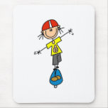 Stick Figure Skateboarder Mouse Pad