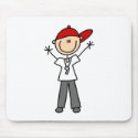 Stick Figure Soccer Referee Mousepad