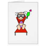 Stick Figure Sunbathing Card