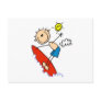 Stick Figure Surfer Boy Tshirts and Gifts Post Cards