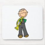 Stick Figure Trumpet Mousepad