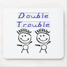 Stick Figure Twins Mouse Mat