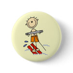 Stick Figure Water Skiing Tshirts and gifts buttons