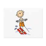 Stick Figure Water Skiing Tshirts and gifts postcards