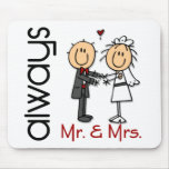 Stick Figure Wedding Couple Mr. & Mrs. Always mousepads