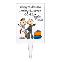 Stick Figure Wedding Honeymoon T-shirts and Gifts Cake Toppers