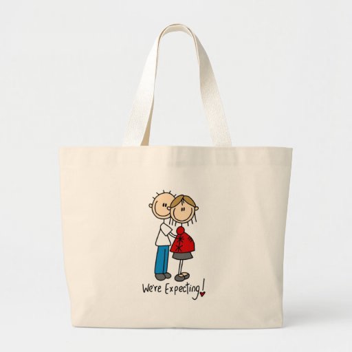 Stick Figure We're Expecting Canvas Bag