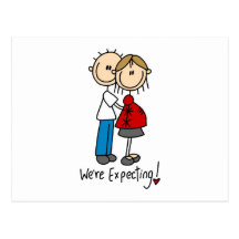 Stick Figure We're Expecting Post Cards