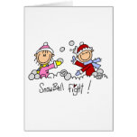 Stick Figures Snowball Fight cards