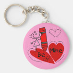 Stick Girl Be Mine Valentine Key Chains