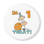 Stick GIrl I'm 1 Today Birthday magnets