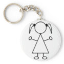 Stick Girl keychain