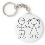 Stick Girl keychain twin boy girl