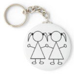 Stick Girl keychain twin girls