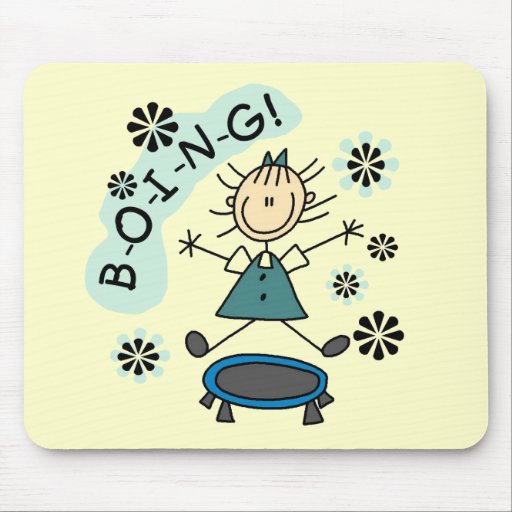 Stick Girl on Trampoline T-shirts and Gifts Mousepad