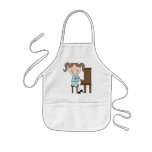 Stick Girl Playing Piano Apron
