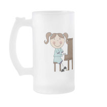 Stick Girl Playing Piano Mugs