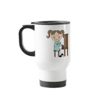 Stick Girl Playing Piano Mugs