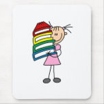 Stick Girl with Books mousepads