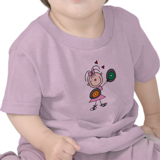 Stick Girl with Records T-shirts and Gifts