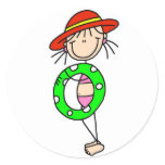 Stick Girl With Swim Tube Sticker