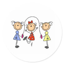 Stick Girls Jumping Rope