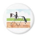 STICK HORSE Brown Trot Dressage magnets