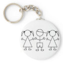 Stick kids keychain triplet girl girl boy