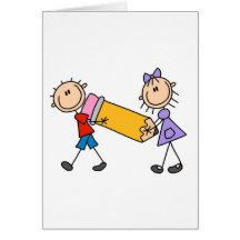 Stick Kids With Pencil Cards