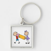Stick Kids With Pencil Key Chain