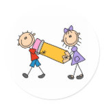 Stick Kids With Pencil