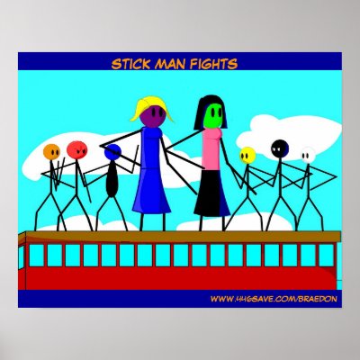 Stick Man Fight Characters Poster by Gangster53