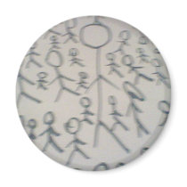Stick Men Refrigerator Magnet
