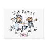 Stick People Just Married 2009 postcards