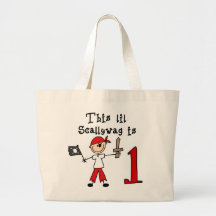 Stick Pirate 1st Birthday Tote Bags