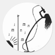 Stick Singer Round Stickers