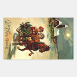 Sticker Antique Christmas Gr One Horse Open Sleigh