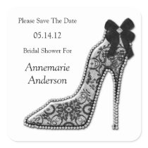 Sticker - Fancy Shoe Bridal Shower Save The Date