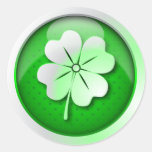 Sticker glossy green quatrefoil St. Patrick's Day