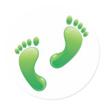 Sticker: Green footprints