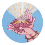 STICKER Hands with lotus
