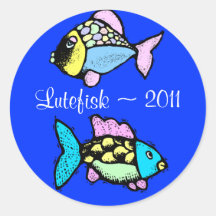 Sticker Lutefisk Fish Home Canning Jar Circles