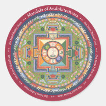 STICKER Mandala of Chenrezig - with Mantra